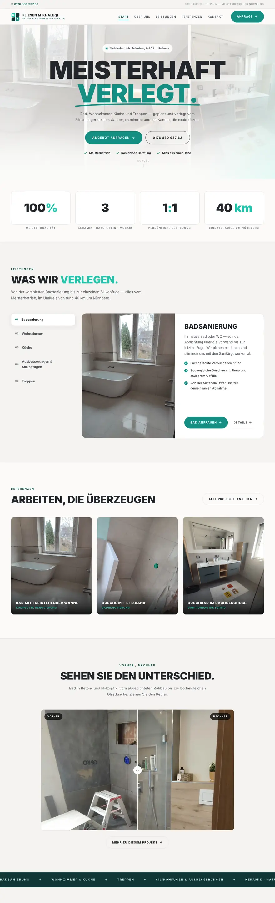 Website von Fliesen M. Khaleqi, gebaut von Anfragewerk